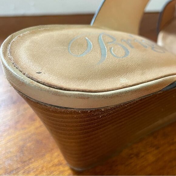 Brighton Rive Wedge Sandals Lasercut Natural Beige Tan Women's Size 6.5 - Picture 5 of 13